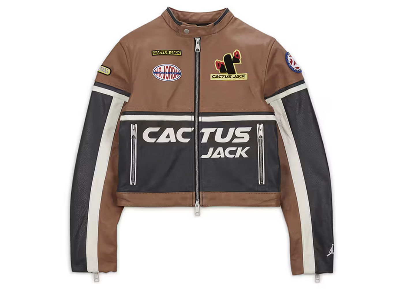Bunda Jordan Jordan x Travis Scott Cactus Jack Women's Leather Jacket Archaeo Brown (Asia Sizing) Hnedá | DX6169-256, 0