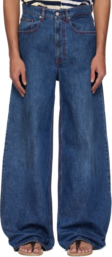 Džínsy ERL ERL Baggy Indiana Distressed Jeans Modrá | ERL10P013, 0
