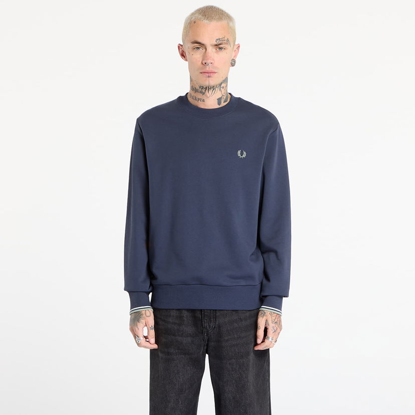 Mikina Fred Perry Crew Neck Sweatshirt Navy | M7535 Z47