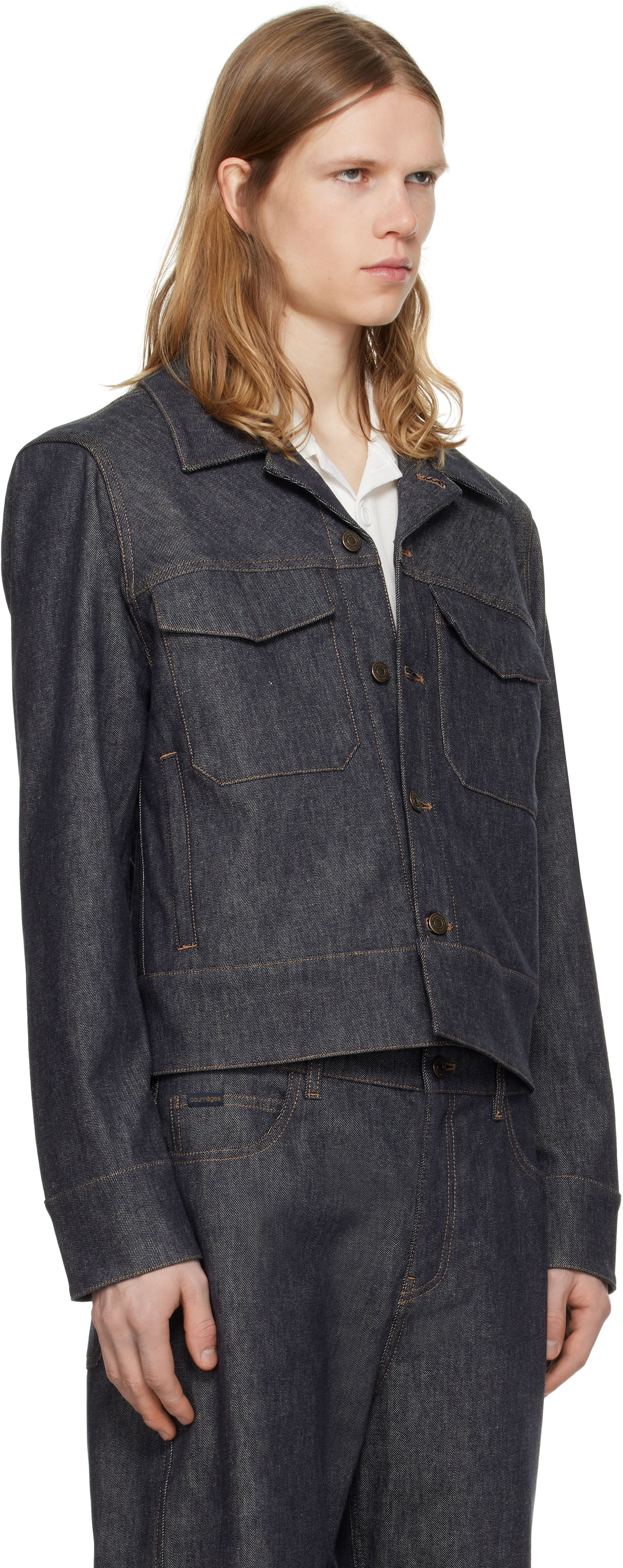 Bunda Courrèges Courrèges Utility Trucker Denim Jacket Modrá | 125DBL250DE0035, 1