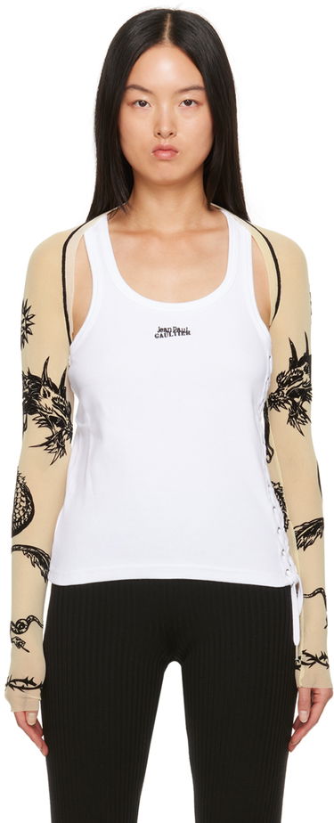 Tričko Jean Paul Gaultier Off-White 'Safe Sex' Cardigan Béžová | 23/15-F-TO120I-T001-63, 0