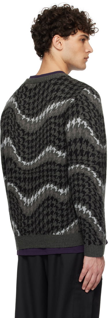 Sveter Dime Houndstooth Knit Sweater Šedá | DIMEHO247COA, 2