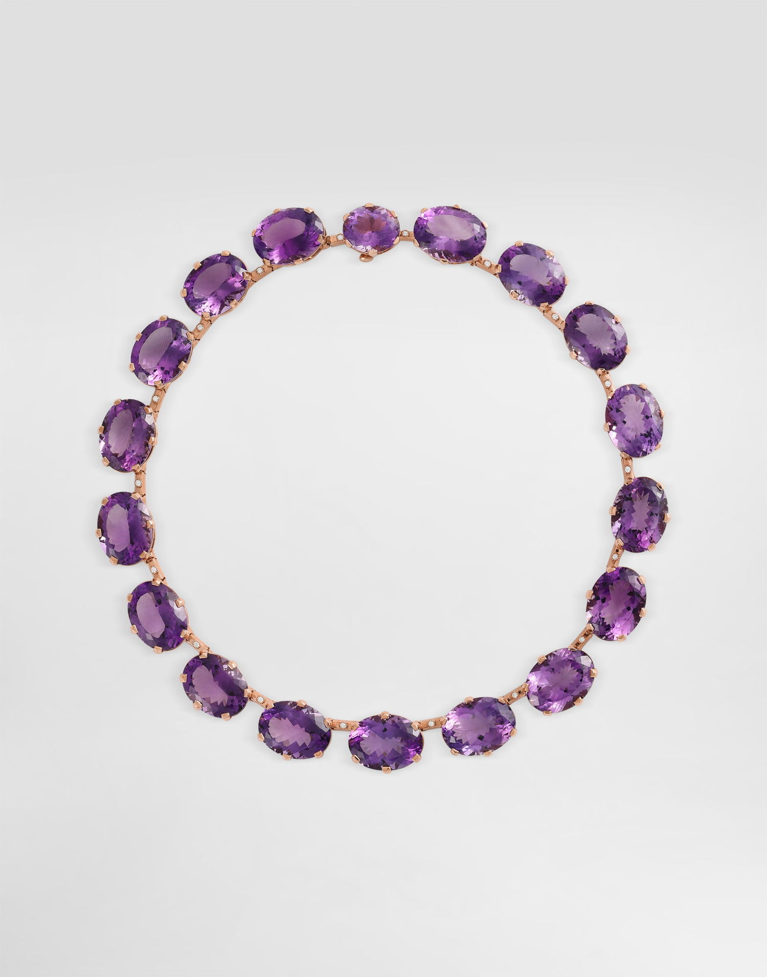 Náhrdelník Dolce & Gabbana Anna Necklace In 18-carat Red Gold With Amethysts And Diamonds Fialová | WNSB1GWAME18M307, 0