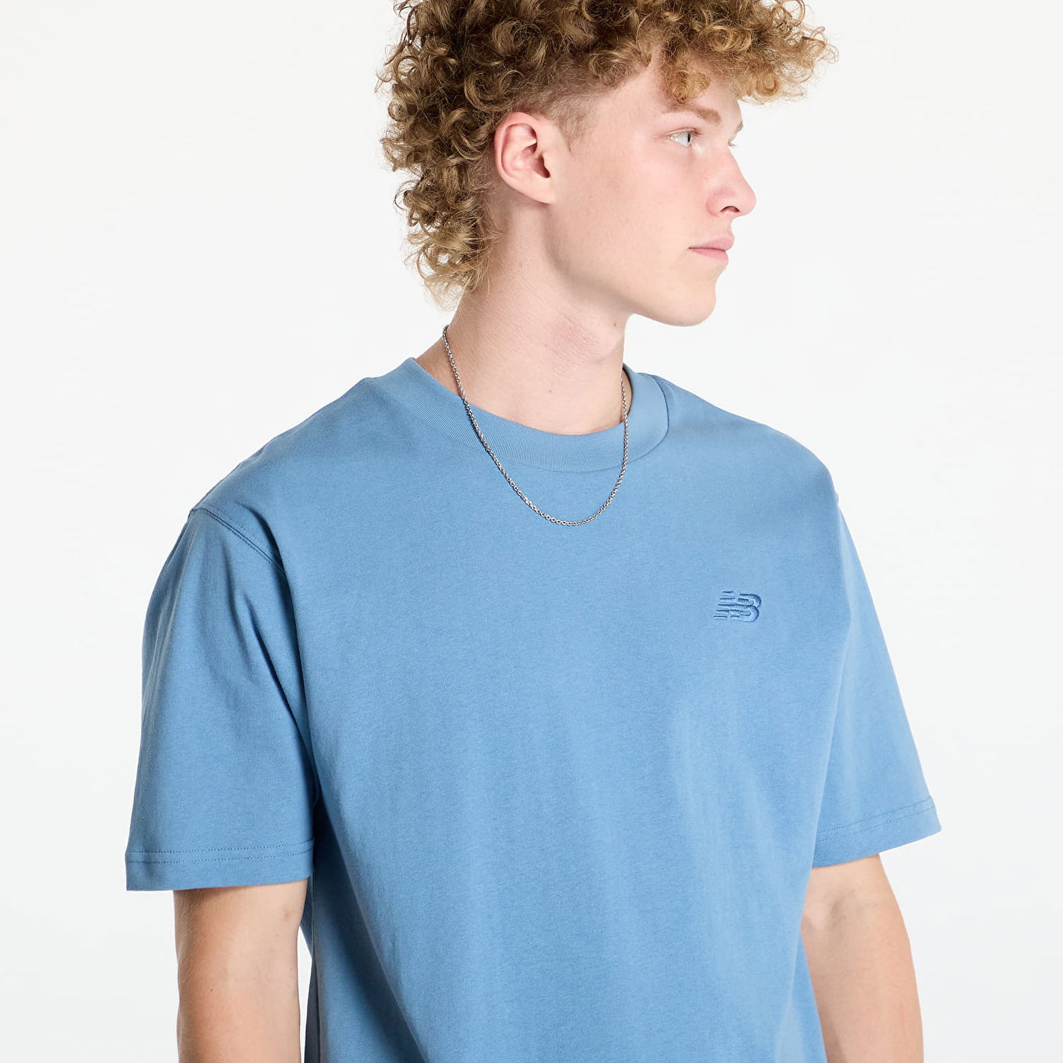 Tričko New Balance Athletics Cotton T-Shirt Heron Blue Modrá | MT41533HEB, 1