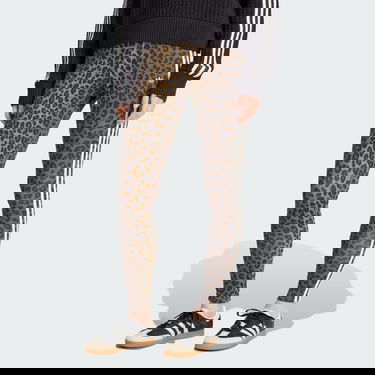 Legíny adidas Performance 3-Stripes Leopard Print Leggings Hnedá | JW7308, 0