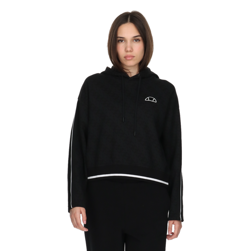 Mikina Ellesse Cropped Striped Hoodie Čierna | ELA243F606-01