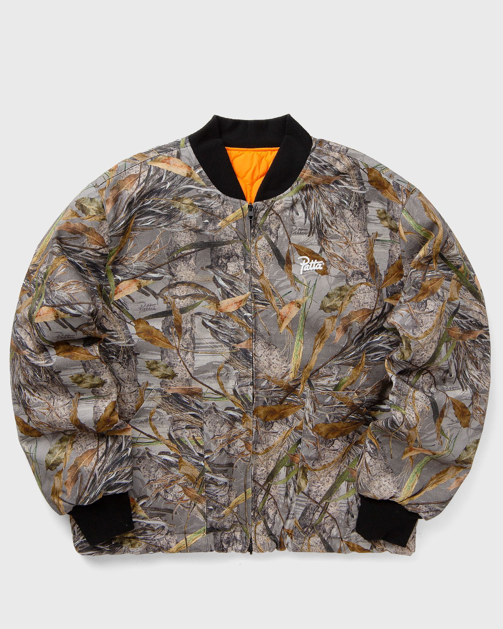 Nature Print Reversible Canvas Bomber Jacket