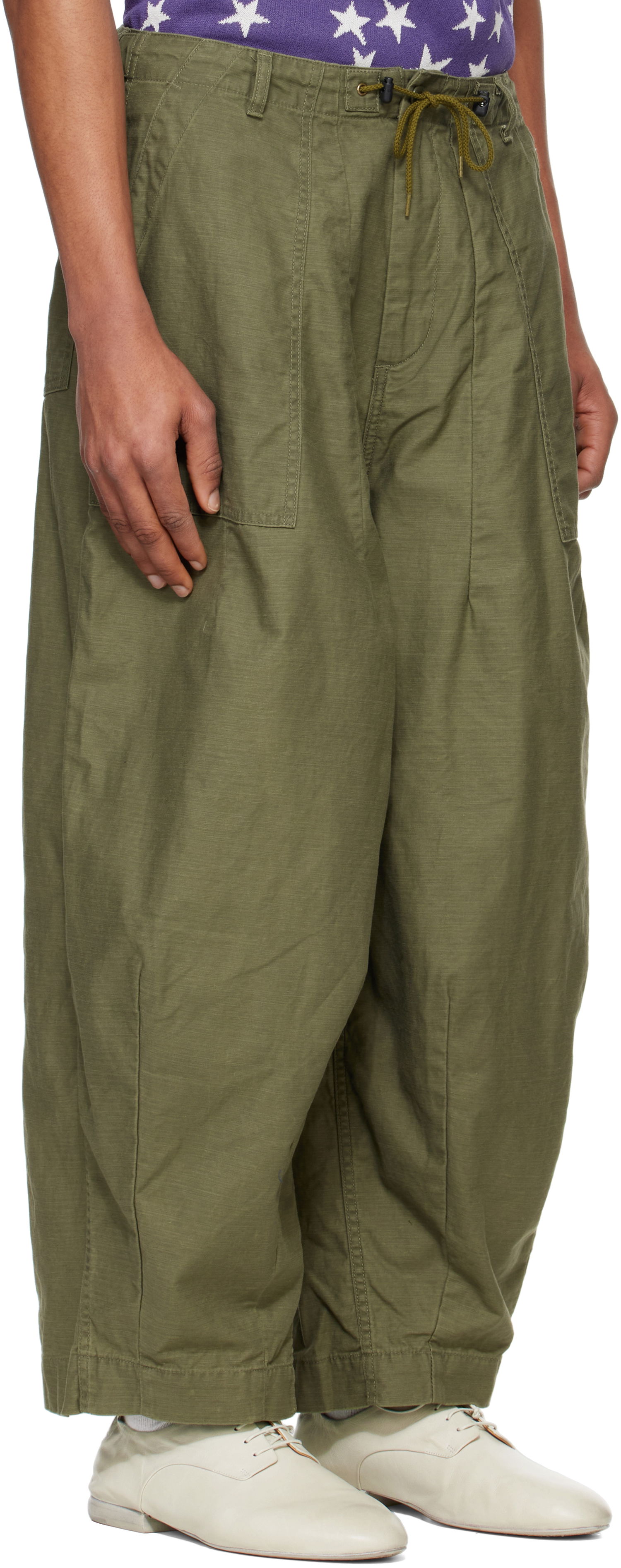 Cargo nohavice Needles NEEDLES H.D. Wide-Leg Trousers Zelené | QV153, 1