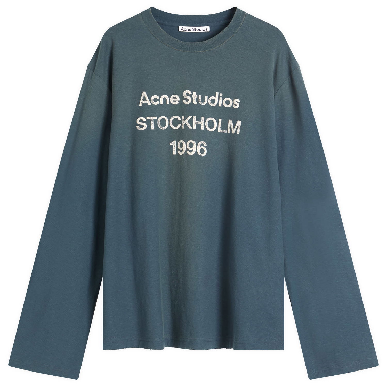Tričko Acne Studios 1996 Edden Long Sleeve T-Shirt, Size Large Modrá | CL0197-BPA, 1
