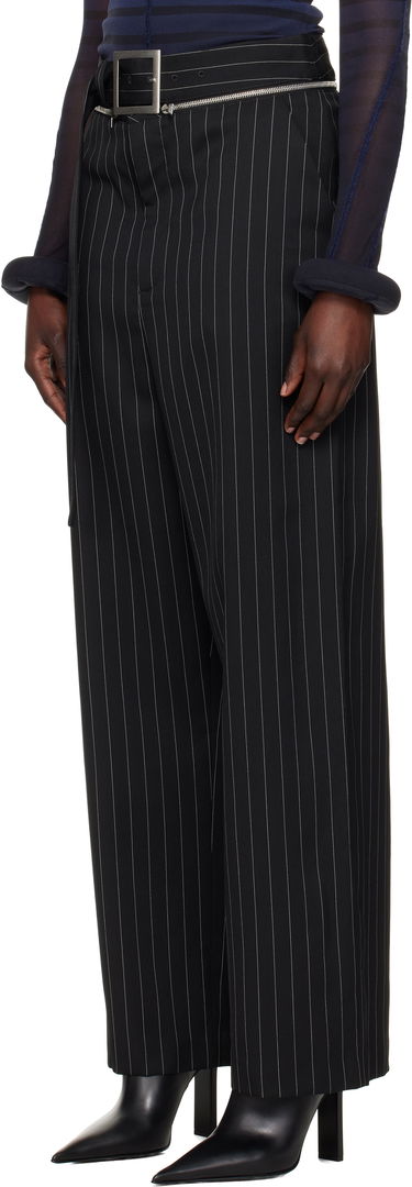Nohavice Jean Paul Gaultier Jean Paul Gaultier Pinstripe Belted Suit Trousers Čierna | 25/33-F-PA178-C074-0001, 3