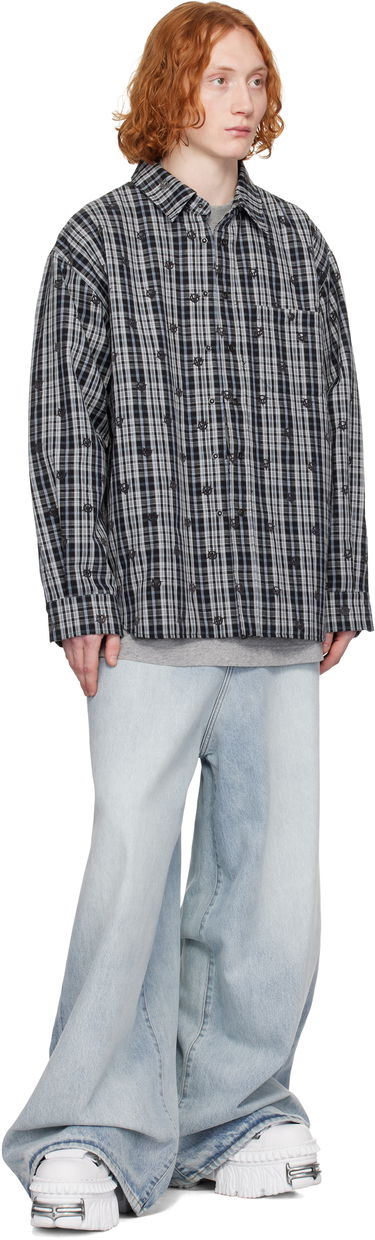 Košeľa VETEMENTS Vetements Padded Flannel Overshirt Modrá | UA66SH460N, 3