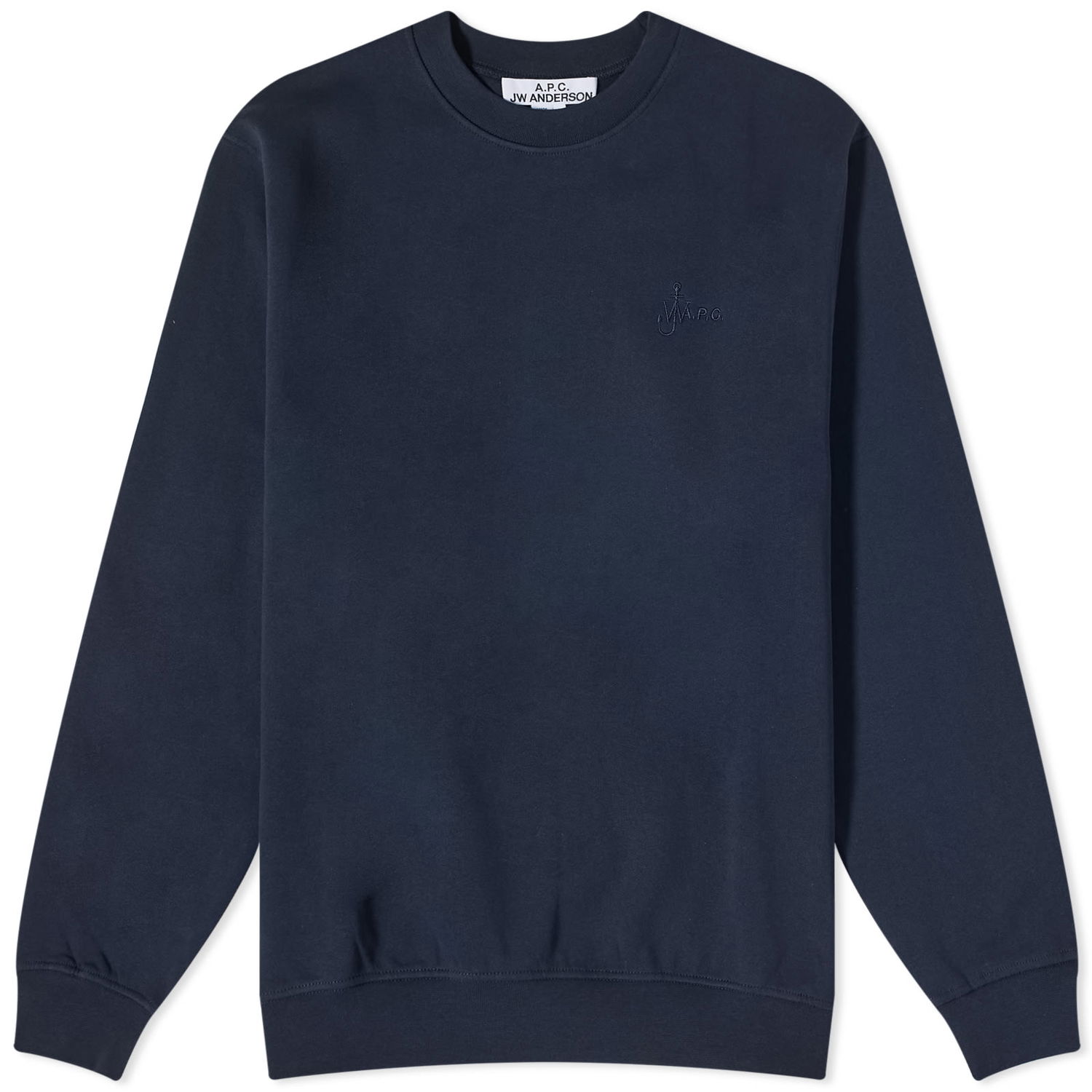 Sveter A.P.C. JW Anderson x Rene Embroidered Logo Crewneck Navy | COGVB-M27830-IAK, 0