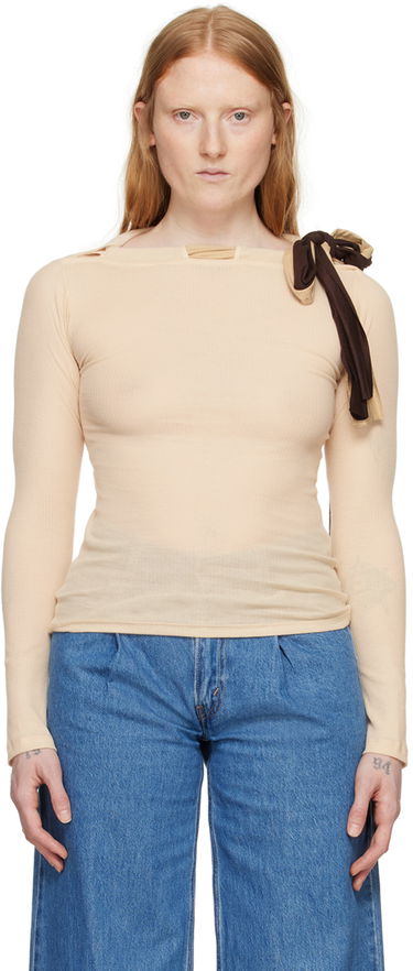 Tričko Baserange Circ Long Sleeve T-Shirt Béžová | TOCIL-RB-SU24, 0