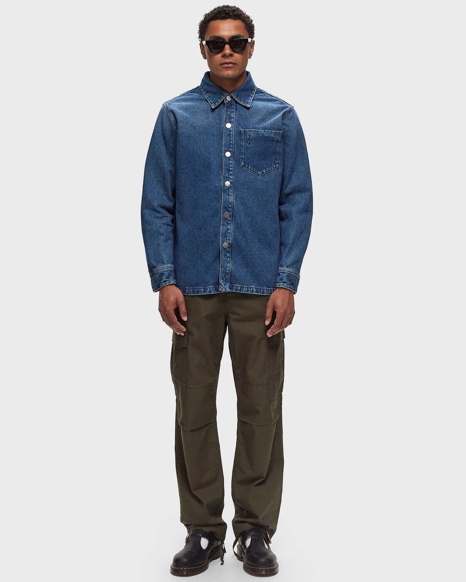 Košeľa AMI Long Sleeve Denim Shirt Modrá | UJK261.DE0031-480, 1