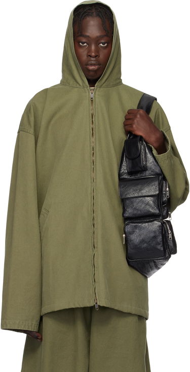 Mikina Balenciaga Balenciaga Hooded Zip-Up Jacket Zelené | 808823TRP103420, 0