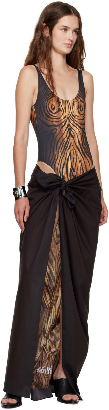 Sukňa Jean Paul Gaultier Jean Paul Gaultier Wood Print Cover-Up Maxi Skirt Čierna | 25/03-U-AC027-W035-0060, 3