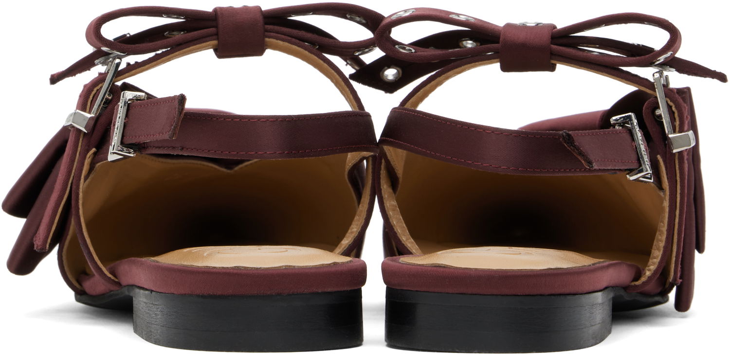 Doplnky GANNI GANNI Big Bow Slingback Flats Vínová | S2860, 1