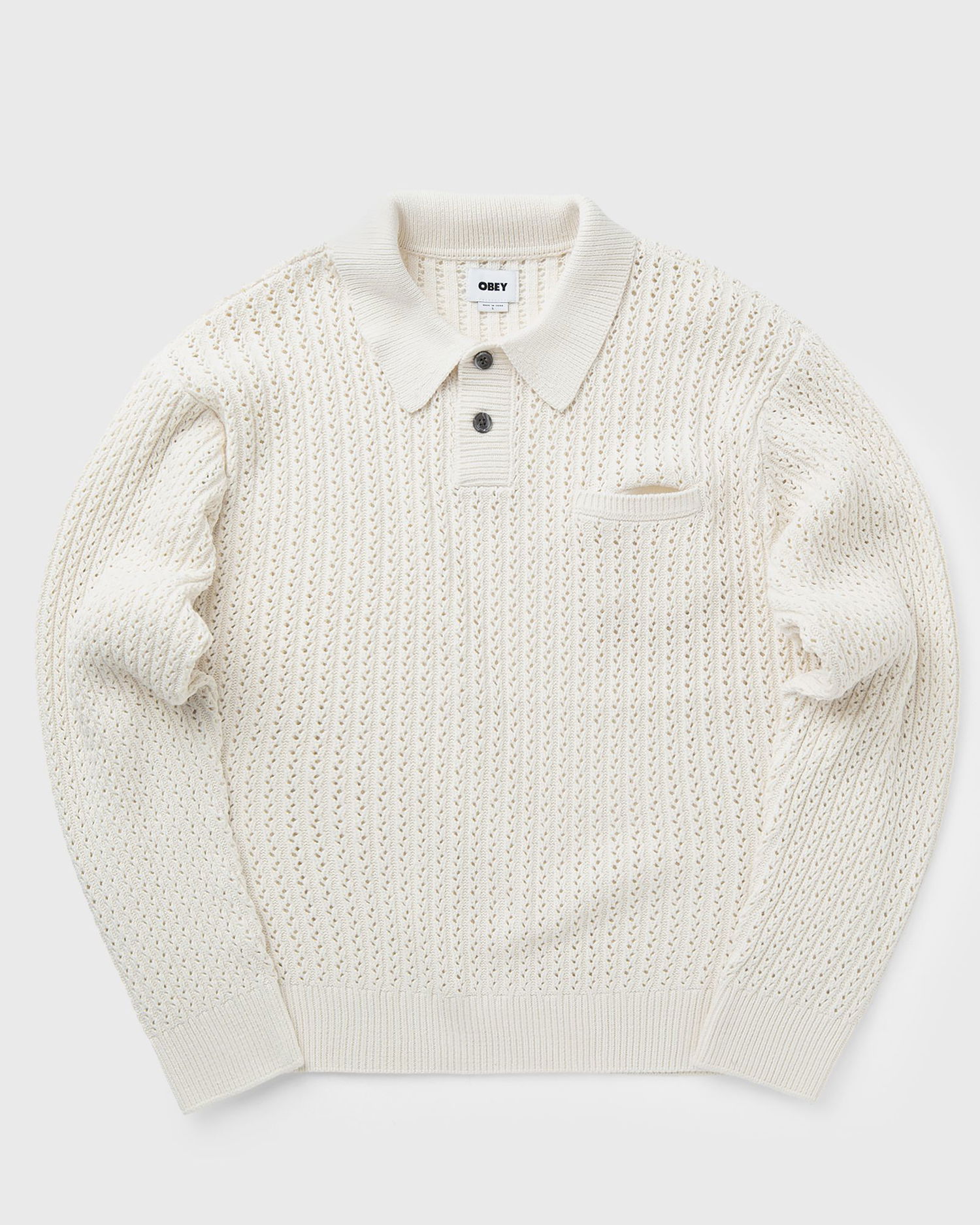 Sveter OBEY Obey Duane Polo Knit Sweater Biela | 151000112-NAT, 0