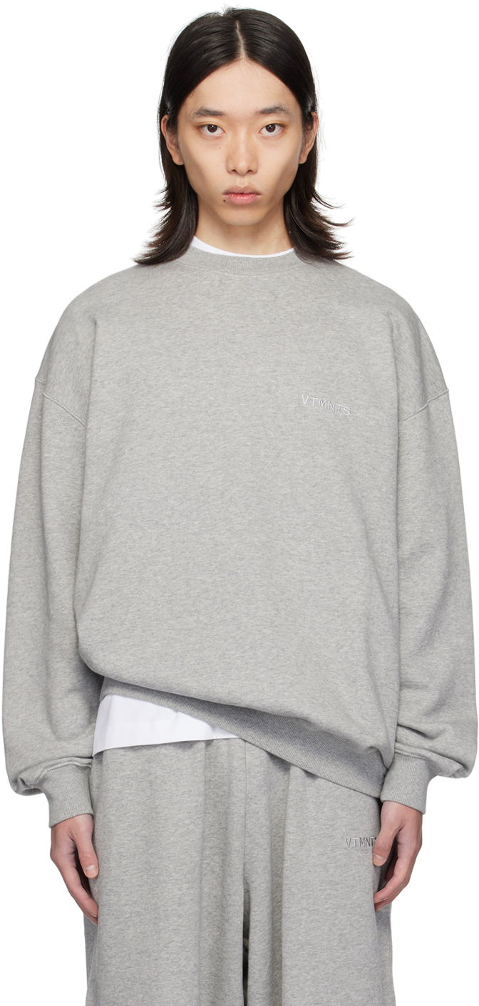 Mikina VETEMENTS Embroidered Logo Sweatshirt Šedá | VL22CW100G, 0