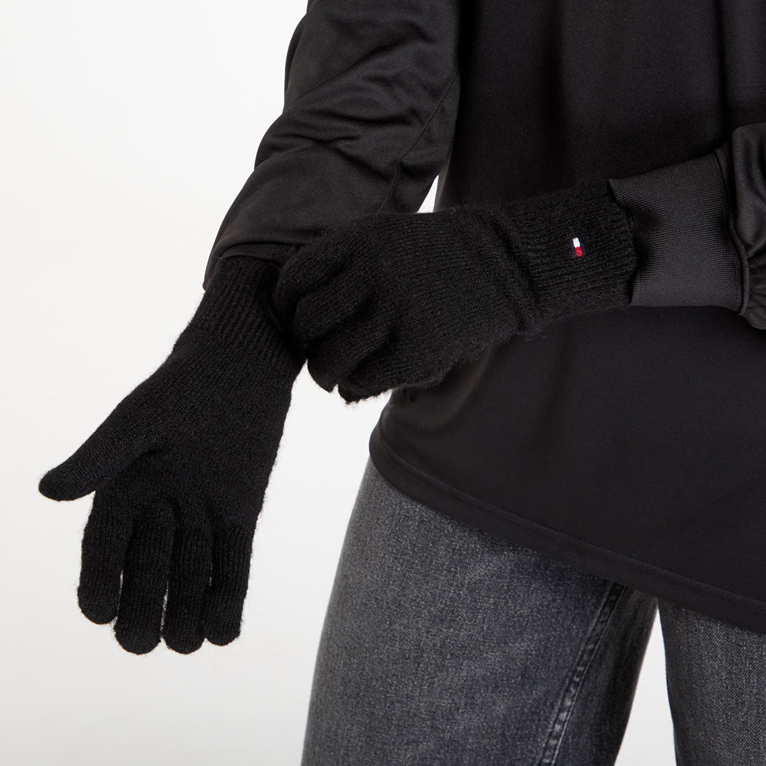 Rukavice Tommy Hilfiger Flag Fluffy Knit Gloves Universal Čierna | AW0AW17797-BDS, 0