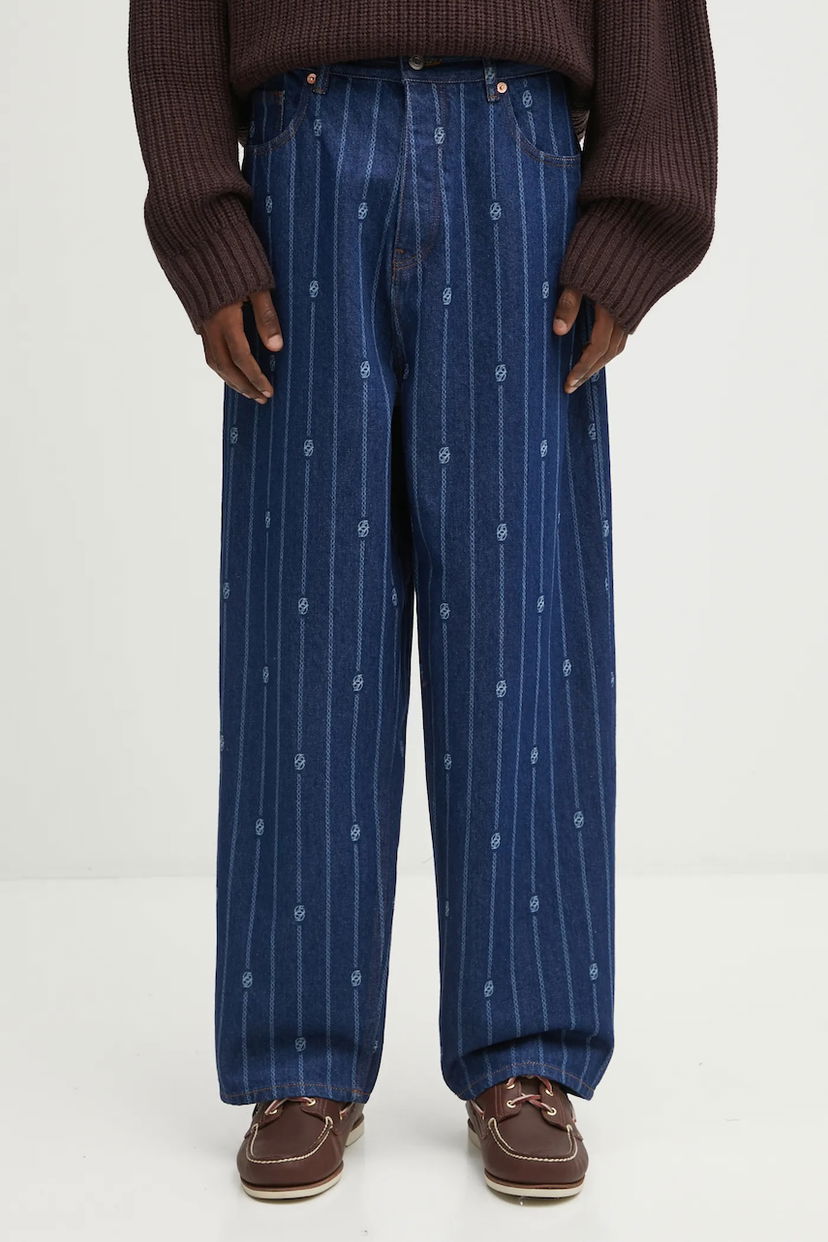 Džínsy Drôle de Monsieur Drôle de Monsieur Le Jean Baggy Monogramme Jeans Modrá | I.BP168.CO238