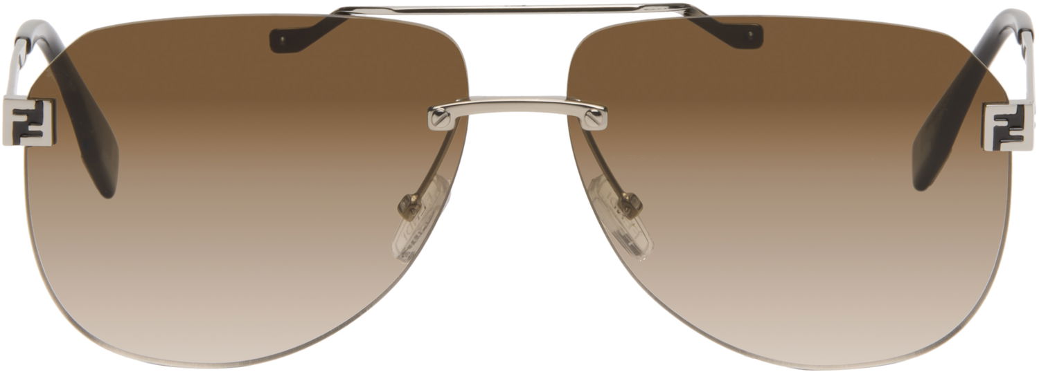 Slnečné okuliare FENDI Rimless Aviator Gradient 'Fendi' Sky Sunglasses Hnedá | FE40115UM6116F 840126859904, 0