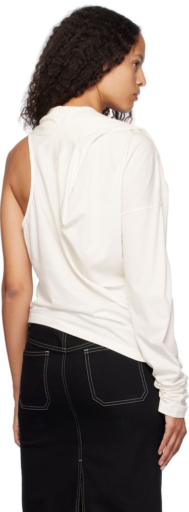Tielko Courrèges Courrèges Asymmetric Off Shoulder T-Shirt Biela | 424JTS154JS0175, 2