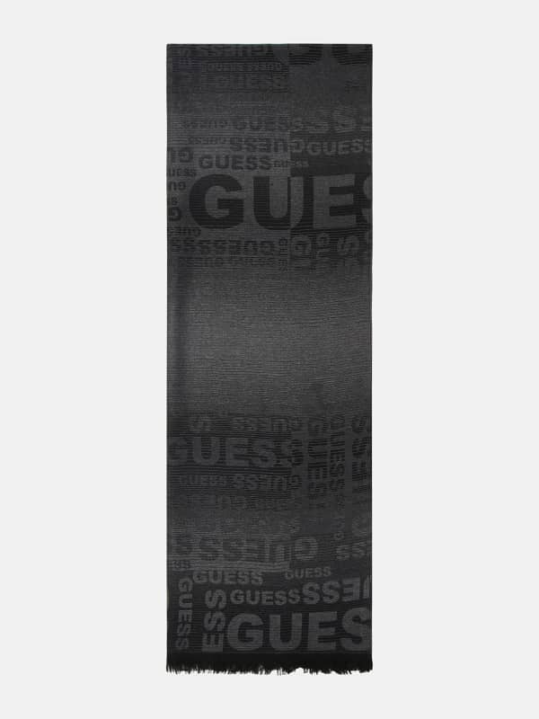 Šál GUESS Mito Logo-Print Scarf Čierna | AM9408VIS03, 0