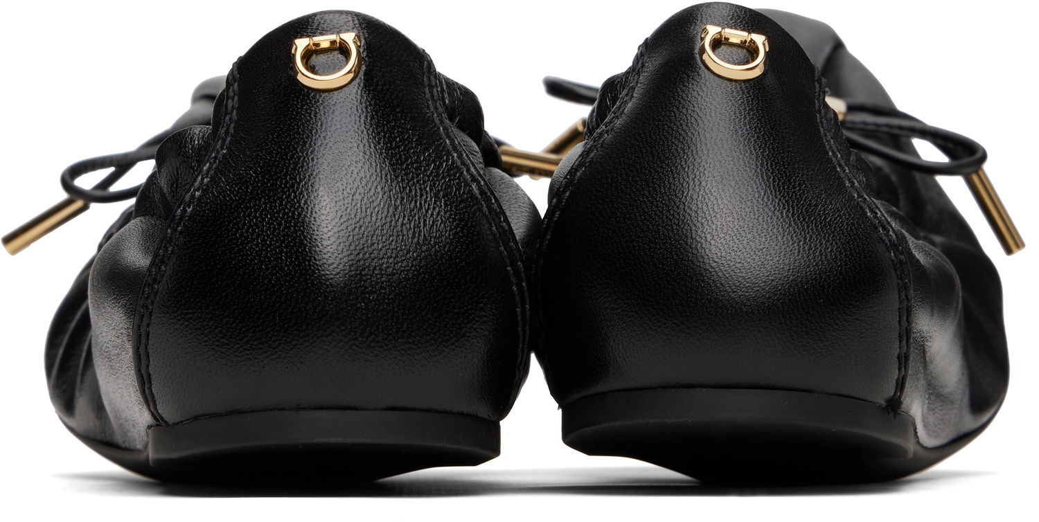 Šaty FERRAGAMO Ferragamo Elasticated Ballerina Flats Čierna | 779656, 1