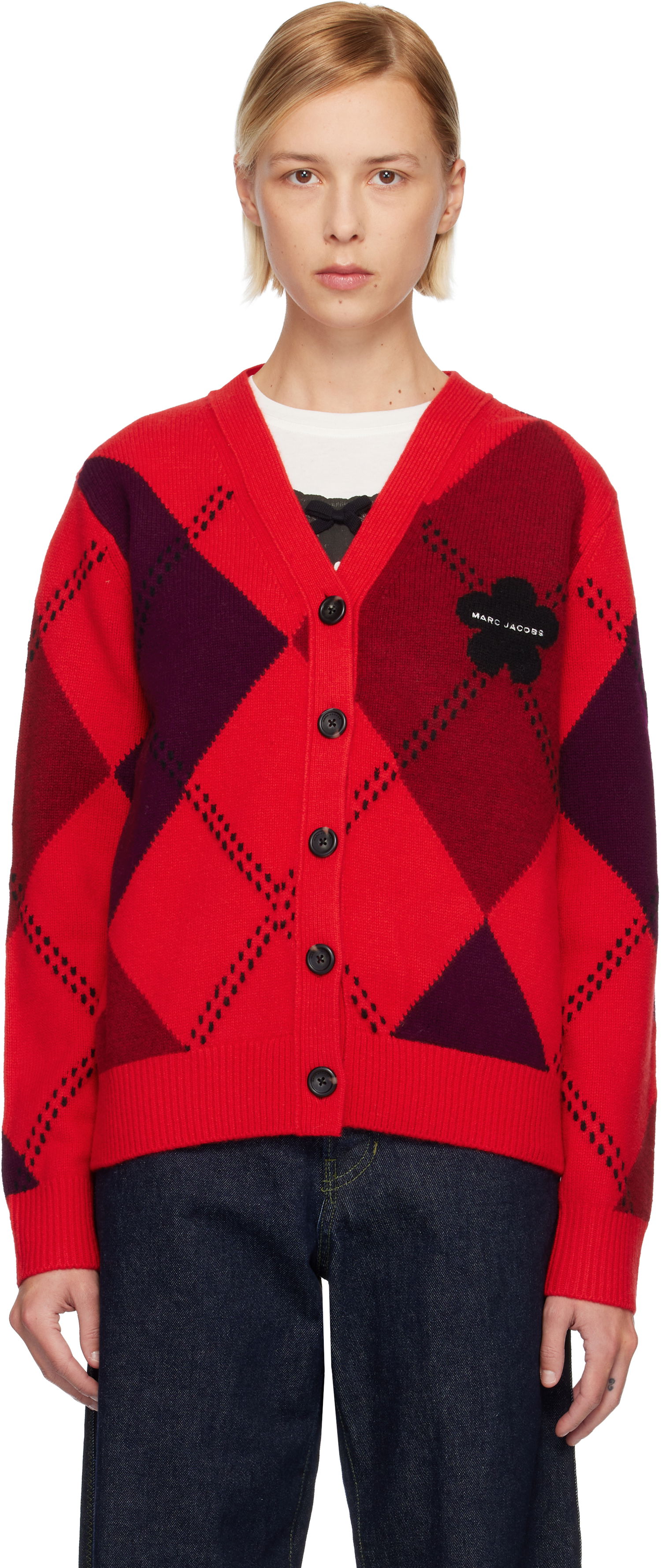 Sveter Marc Jacobs Preppy Daisy Argyle Cardigan Rôznofarebný | 2F5RTP014K11, 0
