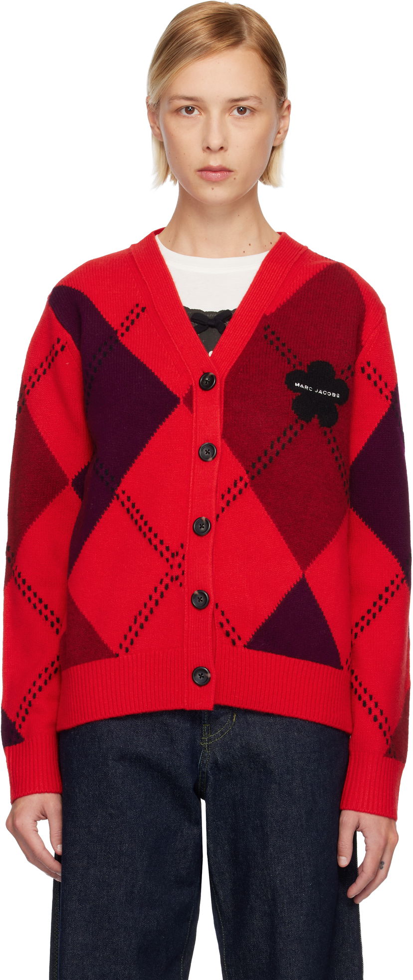 Sveter Marc Jacobs Preppy Daisy Argyle Cardigan Rôznofarebný | 2F5RTP014K11