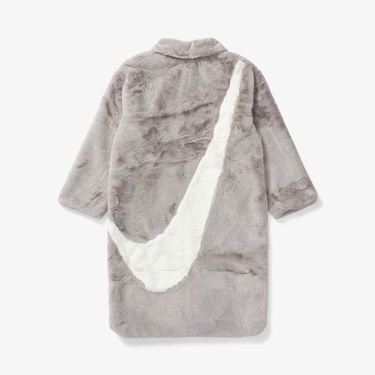 Kabáty Nike Plush Faux Fur Long Jacket Šedá | DQ6838-012, 0