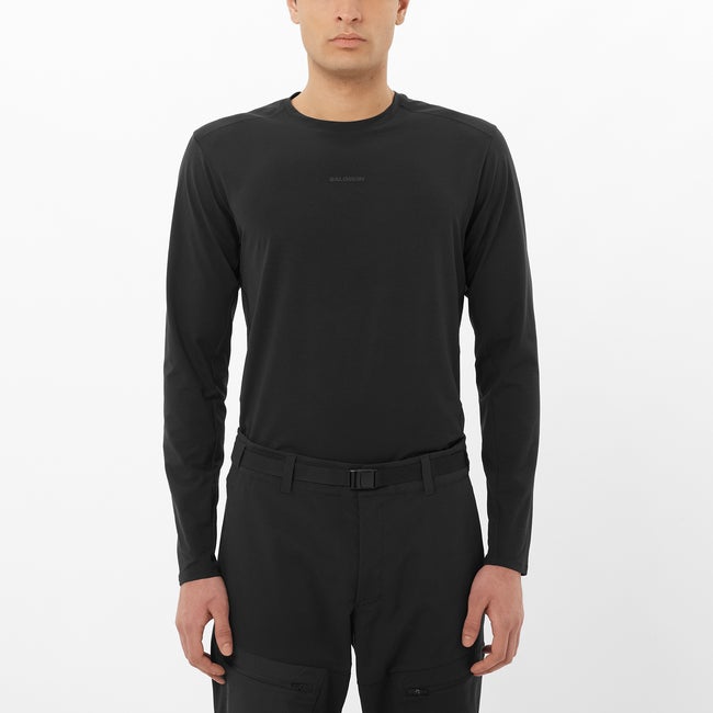 Tričko Salomon Long Sleeve T-Shirt Čierna | LC2649800, 0