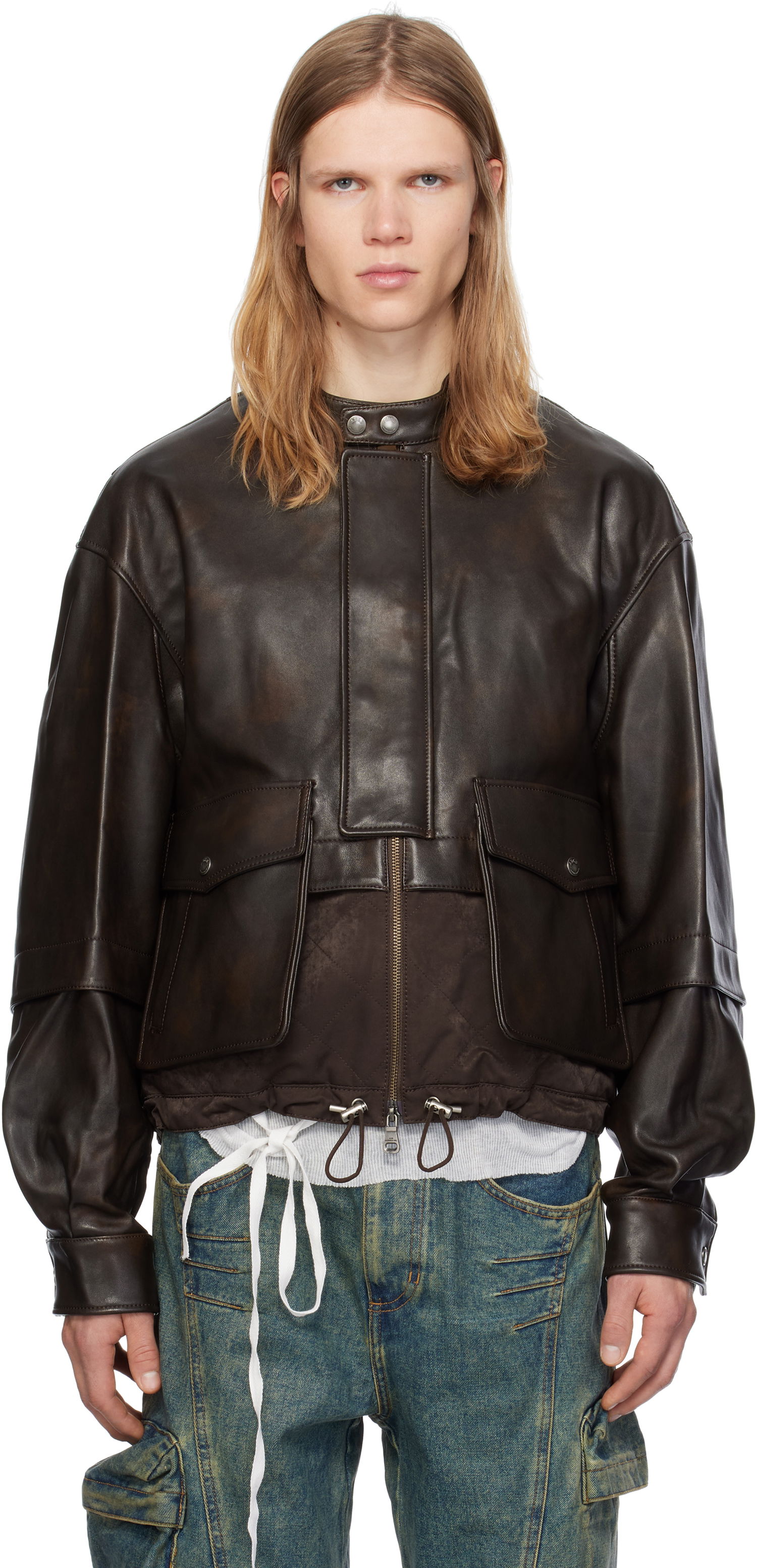 Bomber bunda Andersson Bell Quilted Bomber Leather Jacket Hnedá | awa631m, 0