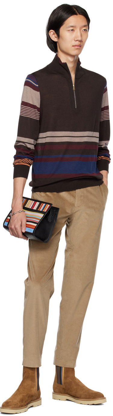 Sveter Paul Smith Paul Smith Striped Quarter-Zip Sweater Hnedá | M1R-264Y-L02081, 3
