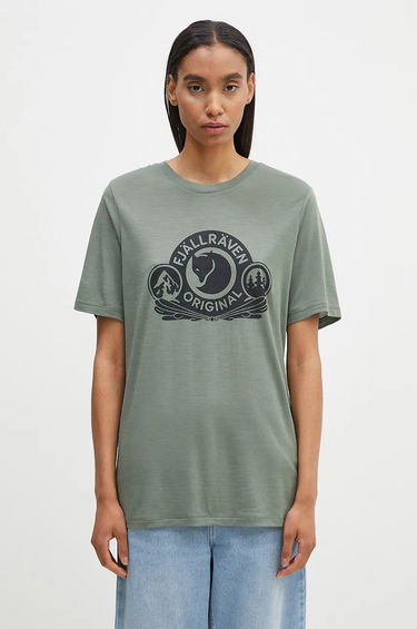 Tričko FJÄLLRÄVEN T-Shirt With Print Zelené | F84117.614, 0