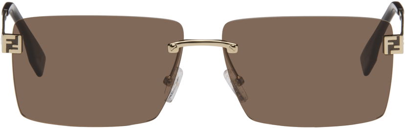 Slnečné okuliare FENDI Sky Rectangular Rimless Sunglasses Hnedá | FE40165UM6032E 840126860023