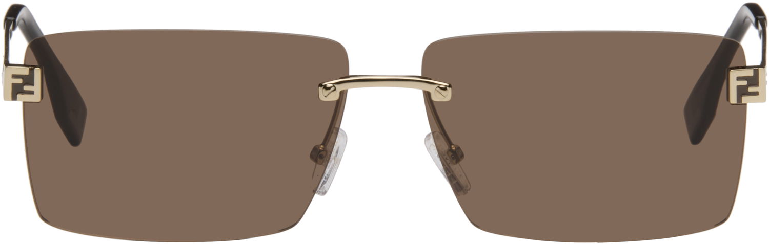 Slnečné okuliare FENDI Sky Rectangular Rimless Sunglasses Hnedá | FE40165UM6032E 840126860023, 0