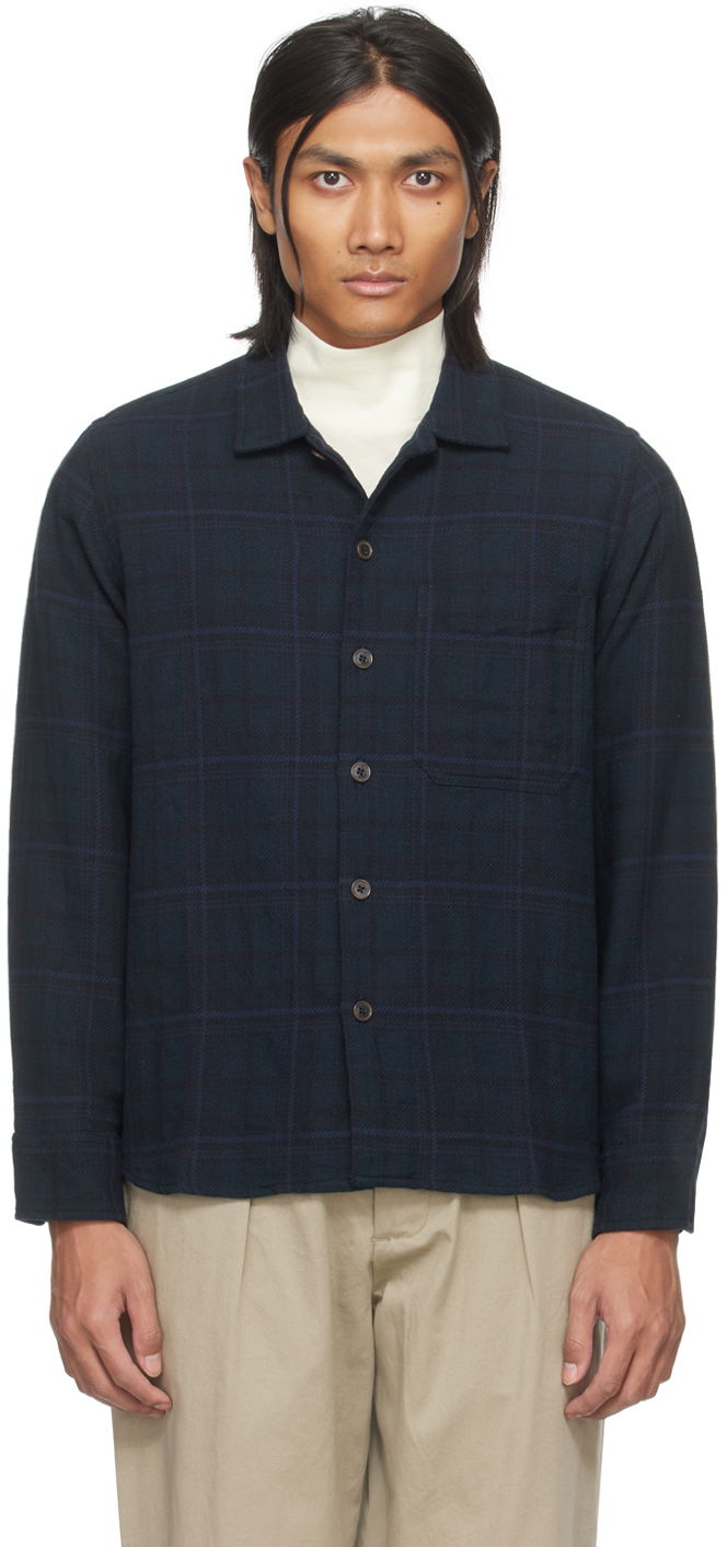 Košeľa Universal Works Universal Works OP Plaid Shirt Navy | P2931, 0