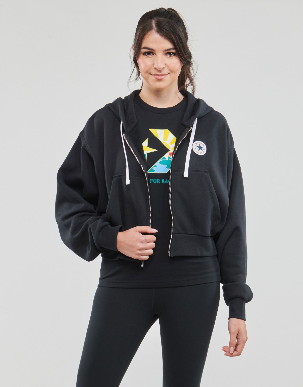 Mikina Converse Retro Chuck Hoodie Čierna | 10025888-A01, 1