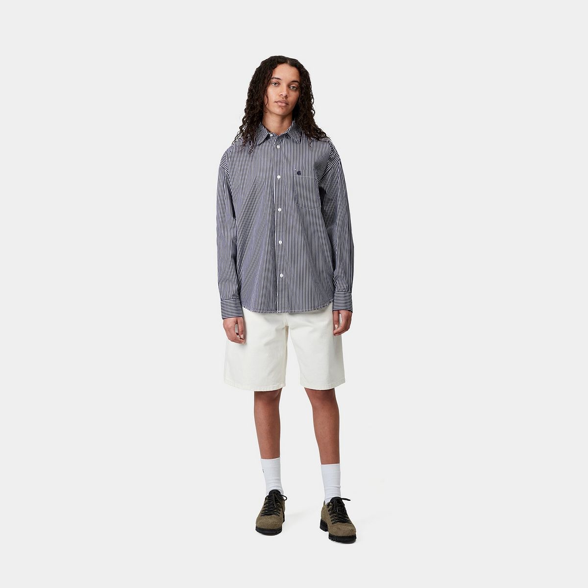 Košeľa Carhartt WIP Carhartt WIP Arvin Long Sleeve Striped Shirt Navy | I034560_2, 1