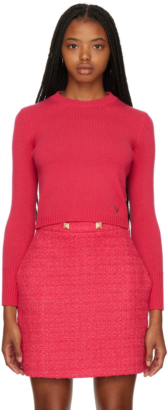 Sveter Valentino Cropped Sweater Ružová | 1B3KC34I7EV, 0