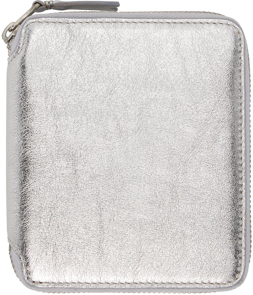 Peňaženka Comme des Garçons Silver Leather Wallet Metalická | SA2100G