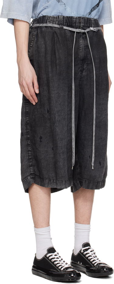 Šortky Maison MIHARA YASUHIRO MMY Aged Linen Wide Shorts Čierna | A14PT034, 1