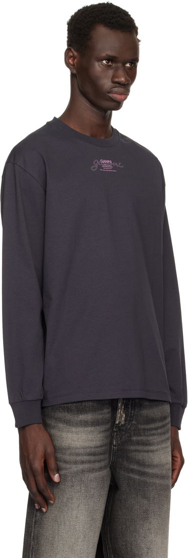 Tričko GANNI GANNI Future Heavy Jersey Long Sleeve Tee Šedá | T4065, 1