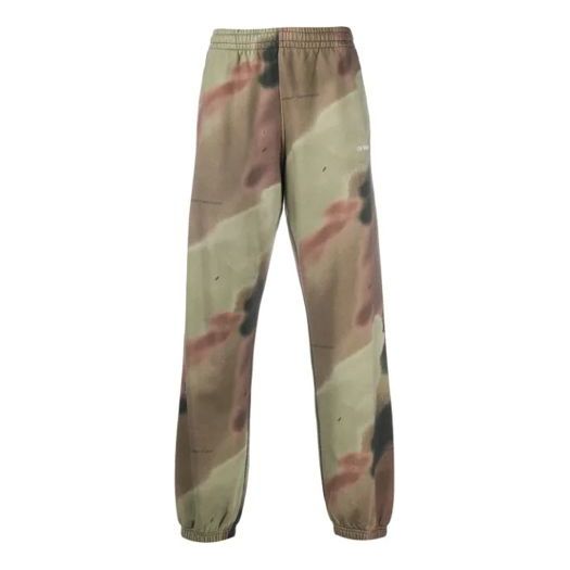 Tepláky Off-White Camouflage Print Sweatpants Zelené | OMCH029E20FLE0046001