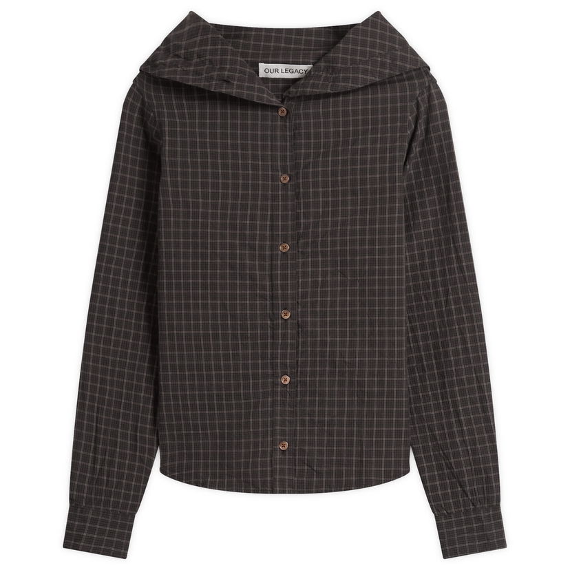 Košeľa OUR LEGACY Our Legacy Kaonashi Wide Neck Shirt, Size EUR 32 Čierna | W4252KB
