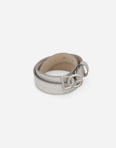 Opasok Dolce & Gabbana Dolce & Gabbana Glittery Fabric Belt Metalická | EE0068AF22080998, 2