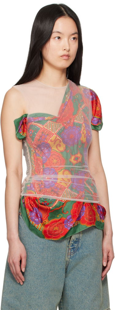 Tielko Marine Serre Marine Serre Regenerated Silk Scarf Layer Top Rôznofarebný | WTO422A UWOV0028, 1
