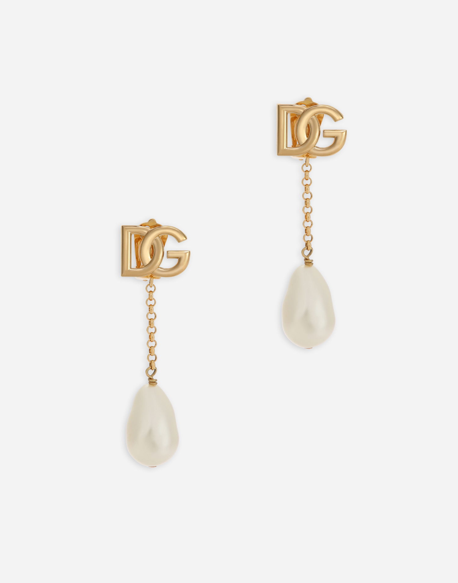 Náušnice Dolce & Gabbana Dolce & Gabbana Gold Metal Dg Logo Pearl Drop Earrings Metalická | WEP2P2W1111ZOO00, 0